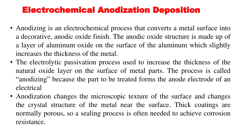 electrochemical anodization electrochemical