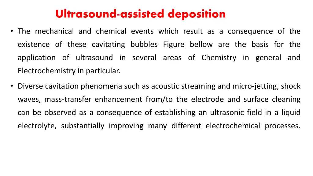 ultrasound assisted deposition