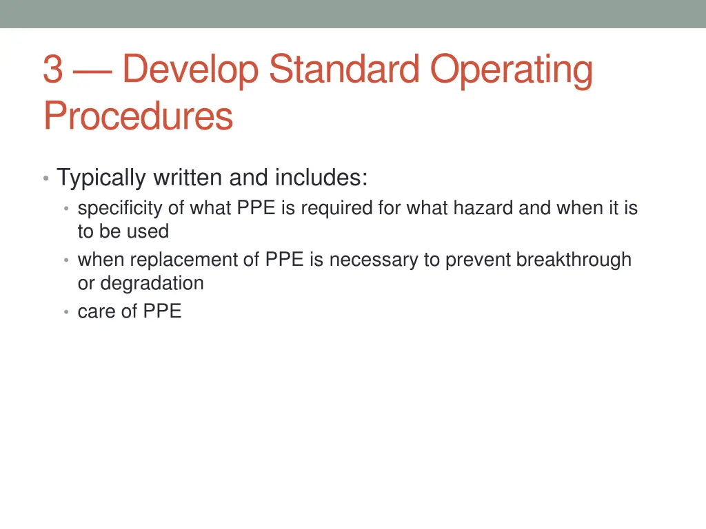 3 develop standard operating procedures