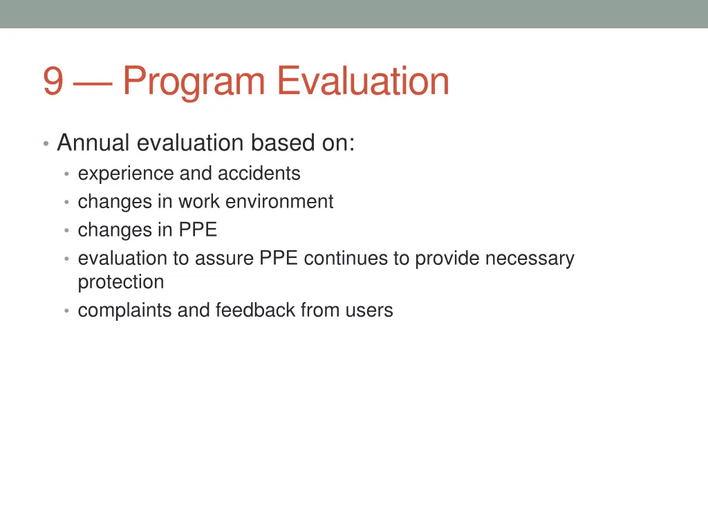 9 program evaluation