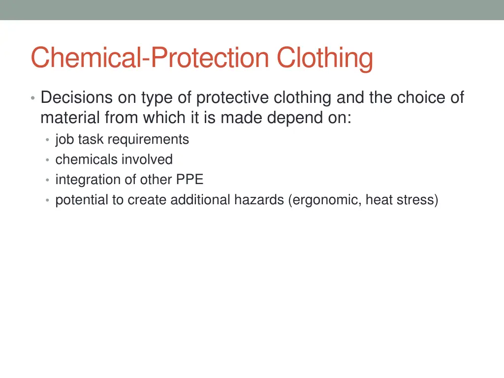 chemical protection clothing