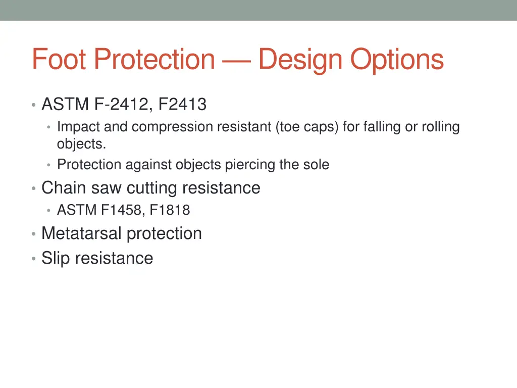 foot protection design options