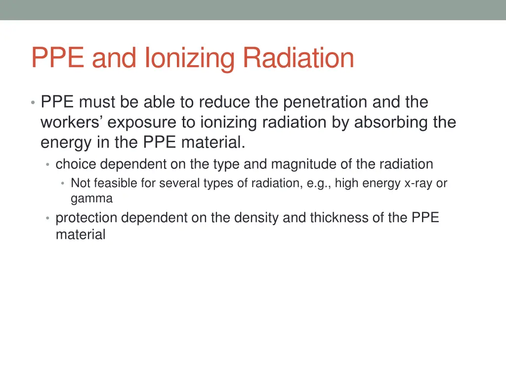 ppe and ionizing radiation