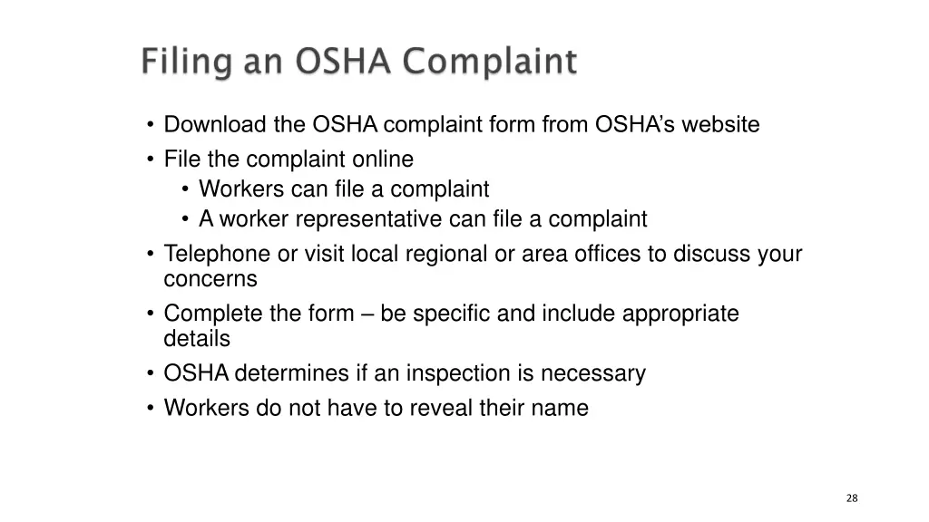 download the osha complaint form from osha