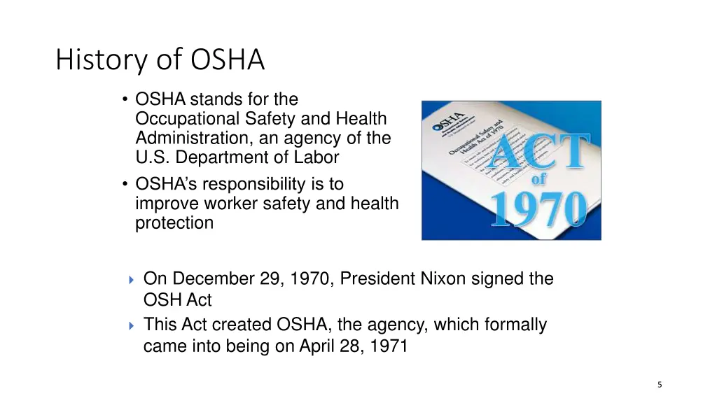 history of osha