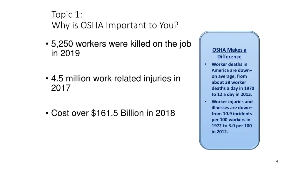 topic 1 why is osha important to you