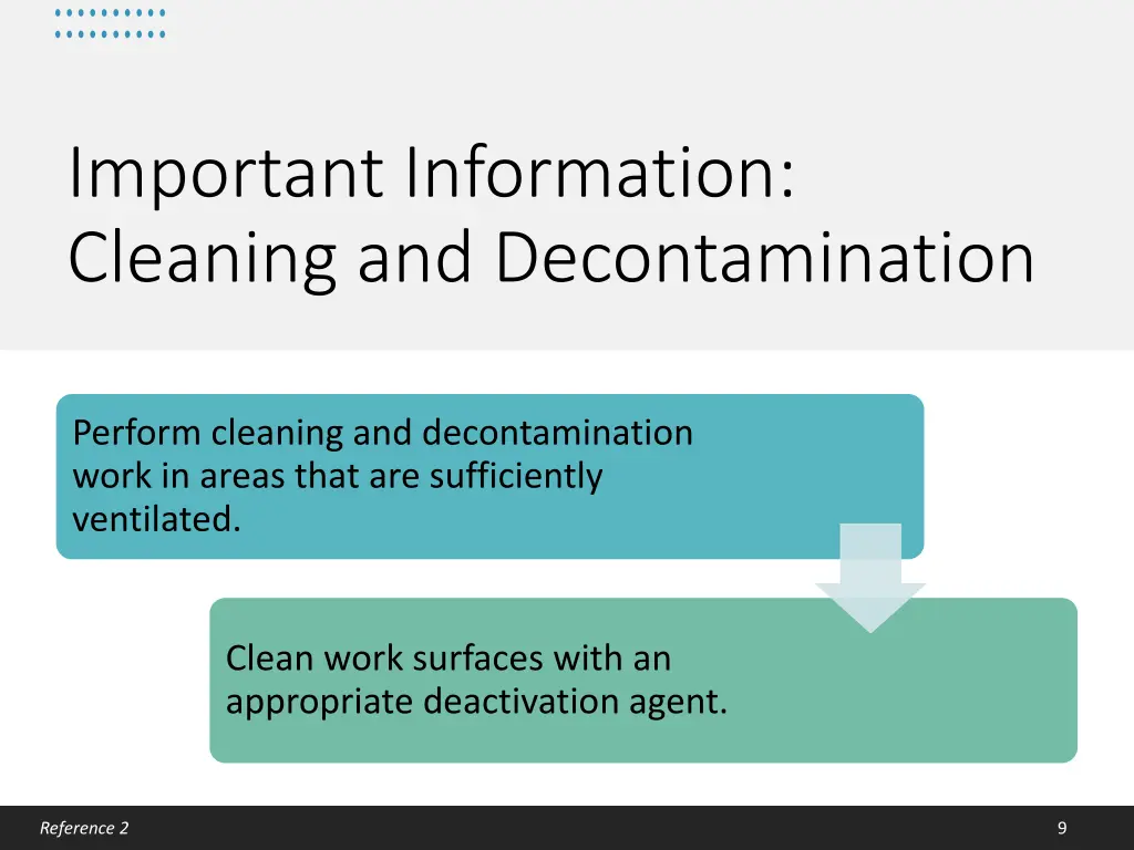 important information cleaning and decontamination