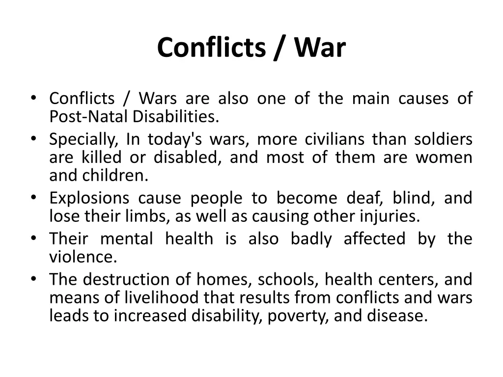 conflicts war