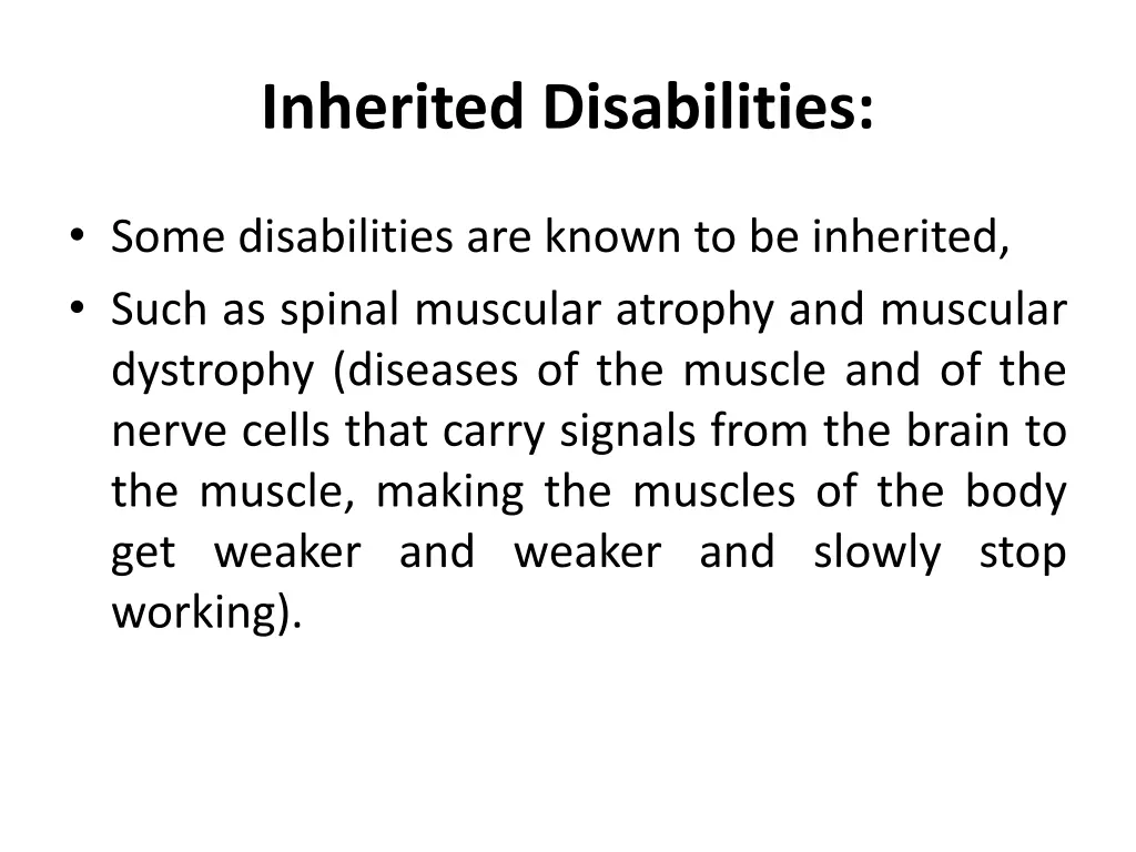 inherited disabilities