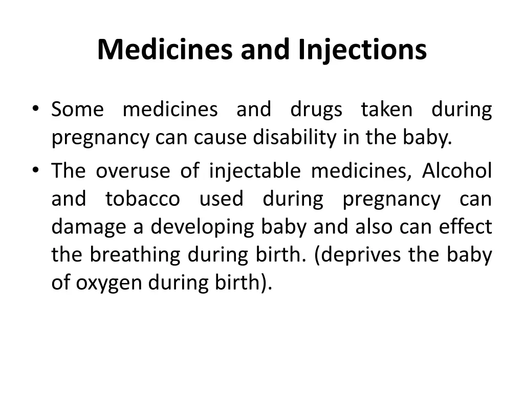 medicines and injections