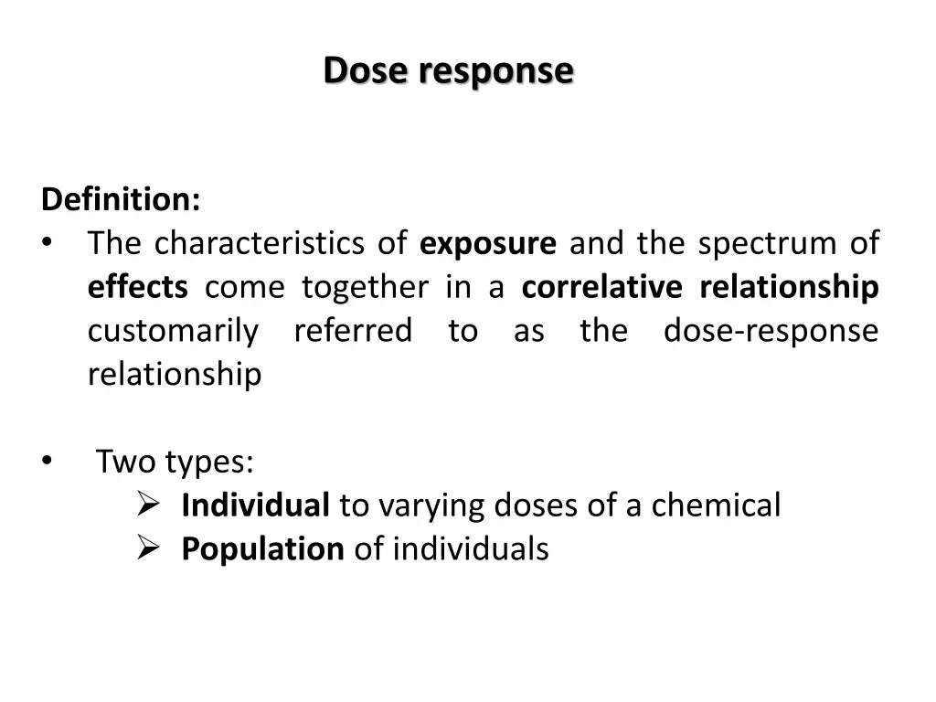 dose response