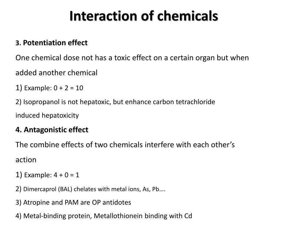 interaction of chemicals 1