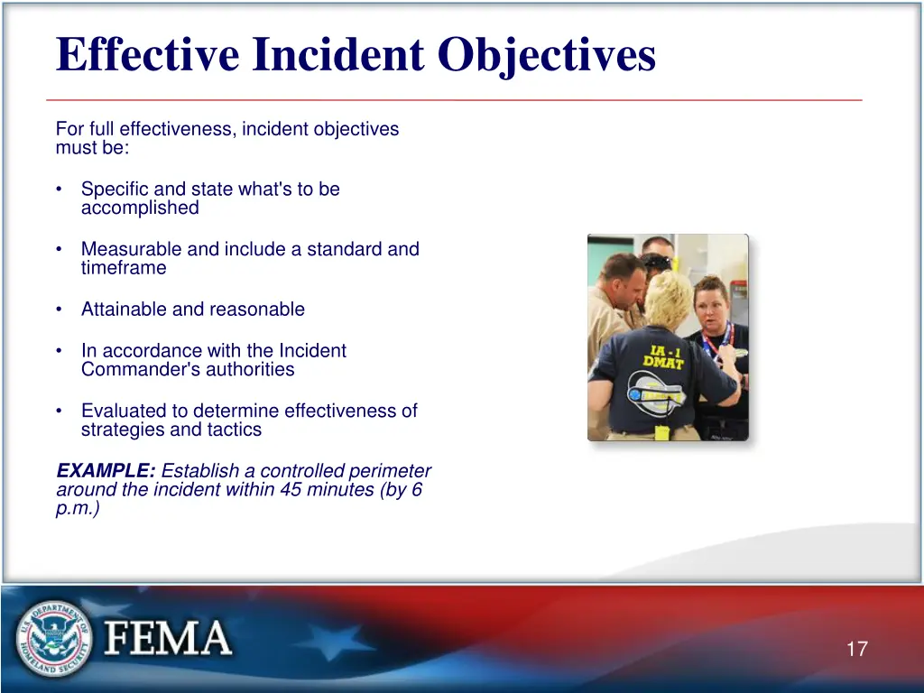 effective incident objectives