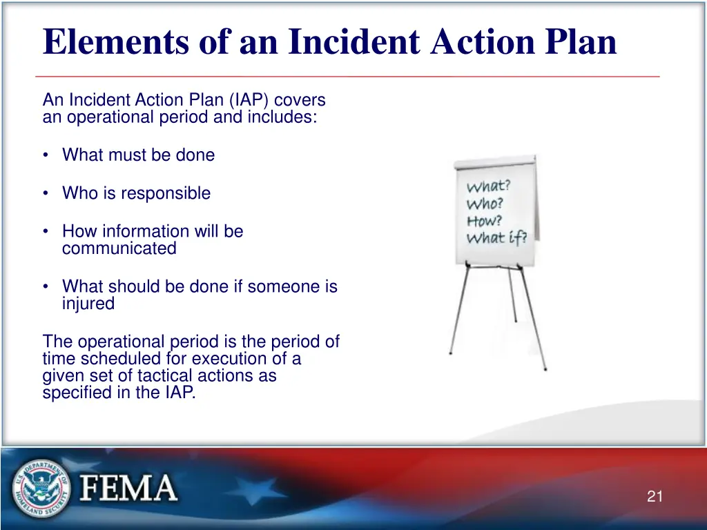 elements of an incident action plan