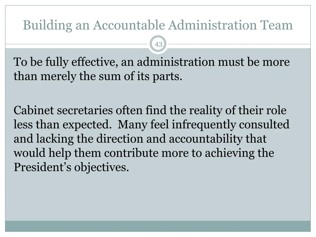 building an accountable administration team 1