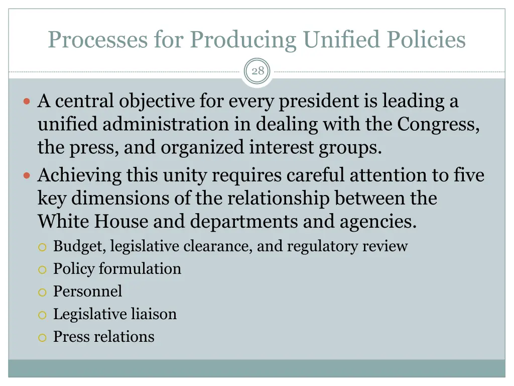 processes for producing unified policies