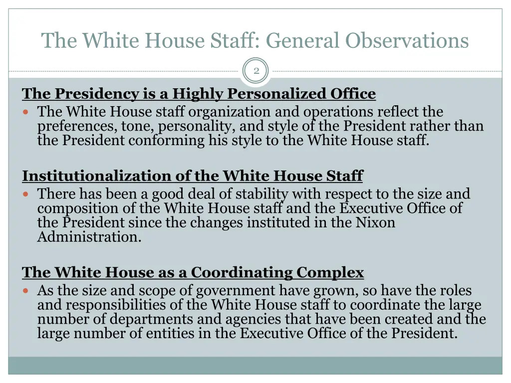 the white house staff general observations 1