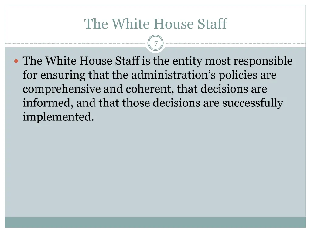 the white house staff