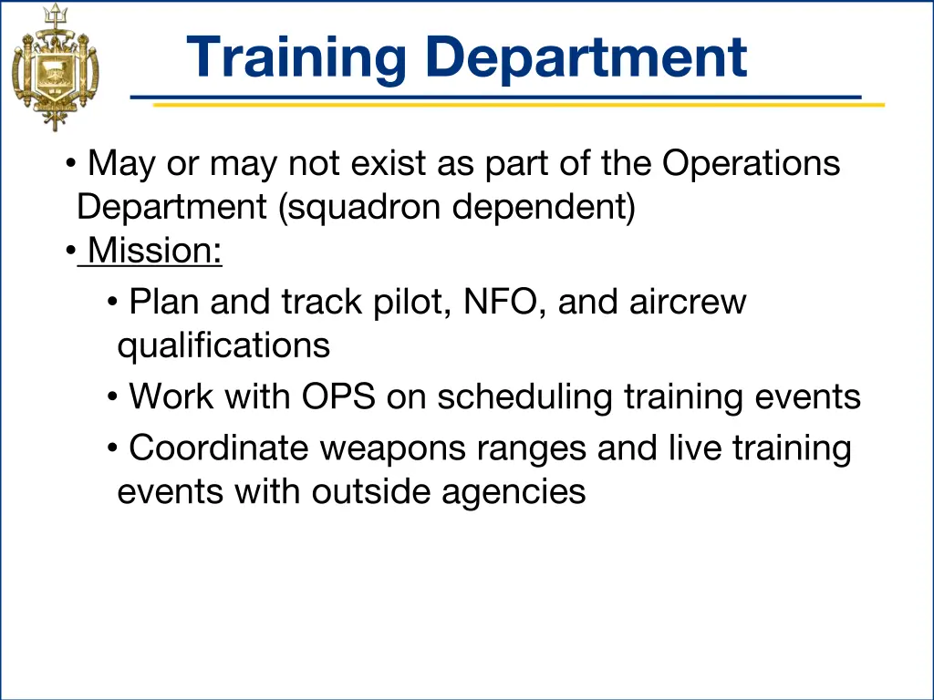 training department 1