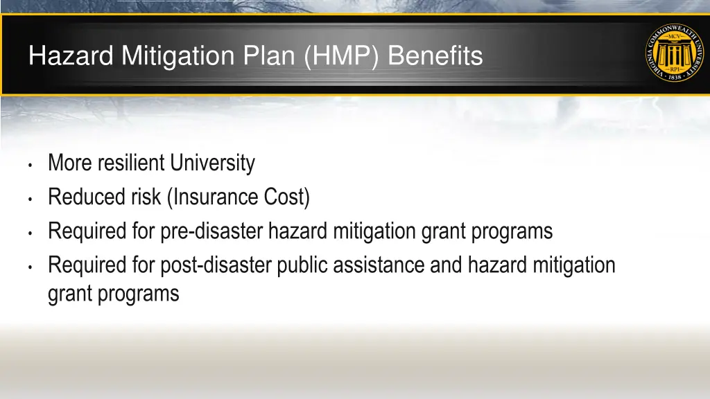 hazard mitigation plan hmp benefits