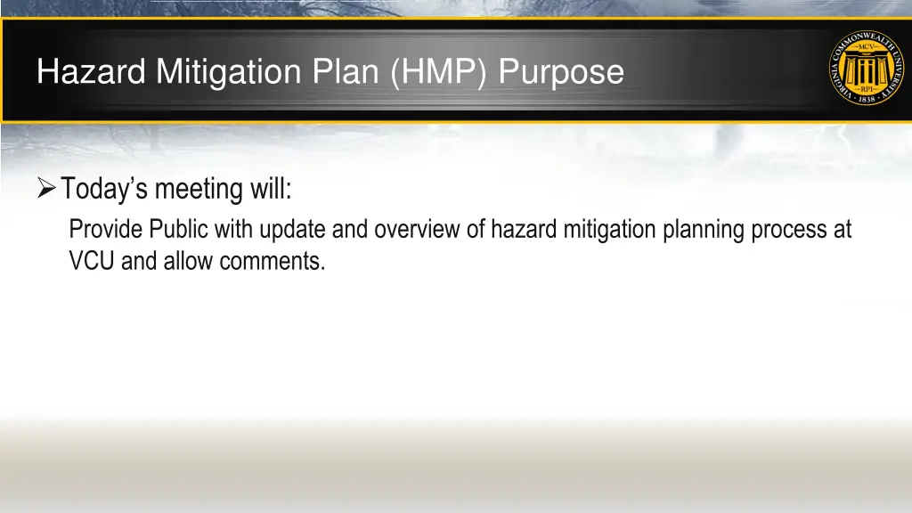 hazard mitigation plan hmp purpose