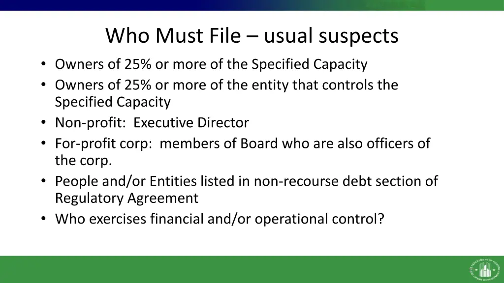 who must file usual suspects owners of 25 or more