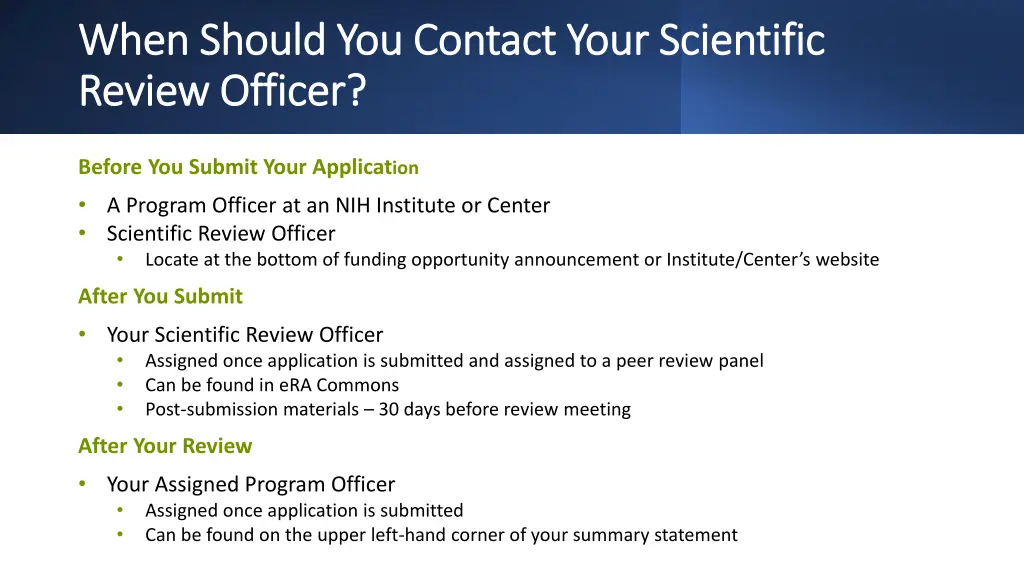 when should you contact your scientific when