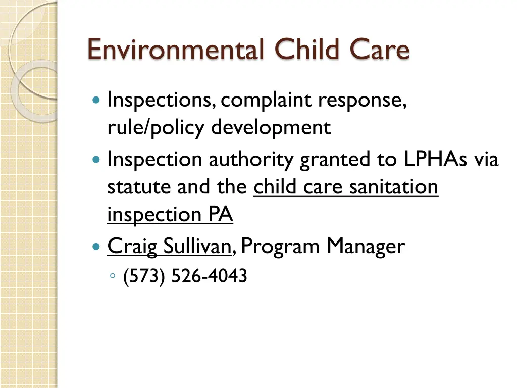 environmental child care