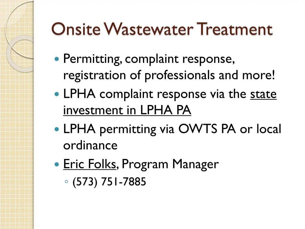 onsite wastewater treatment