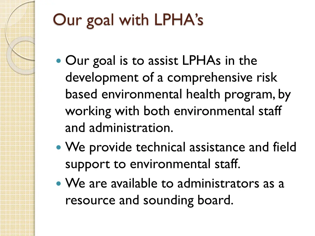 our goal with lpha s