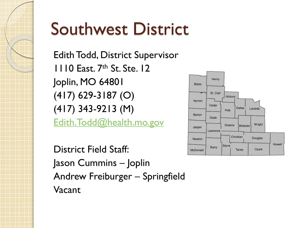 southwest district