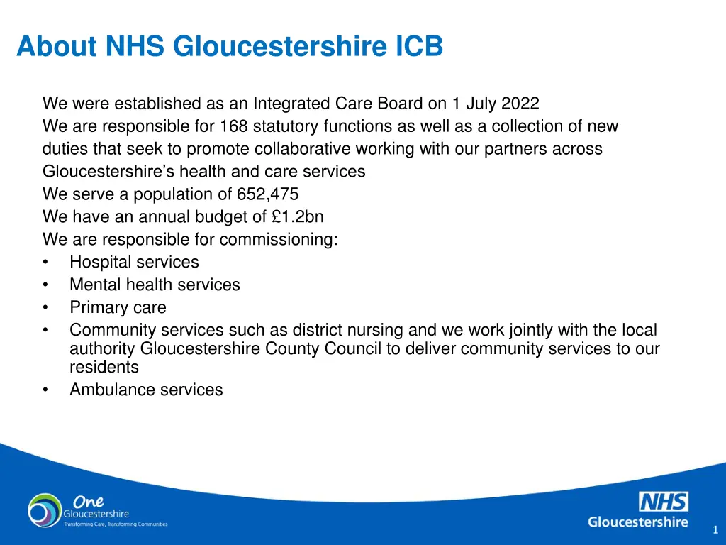 about nhs gloucestershire icb