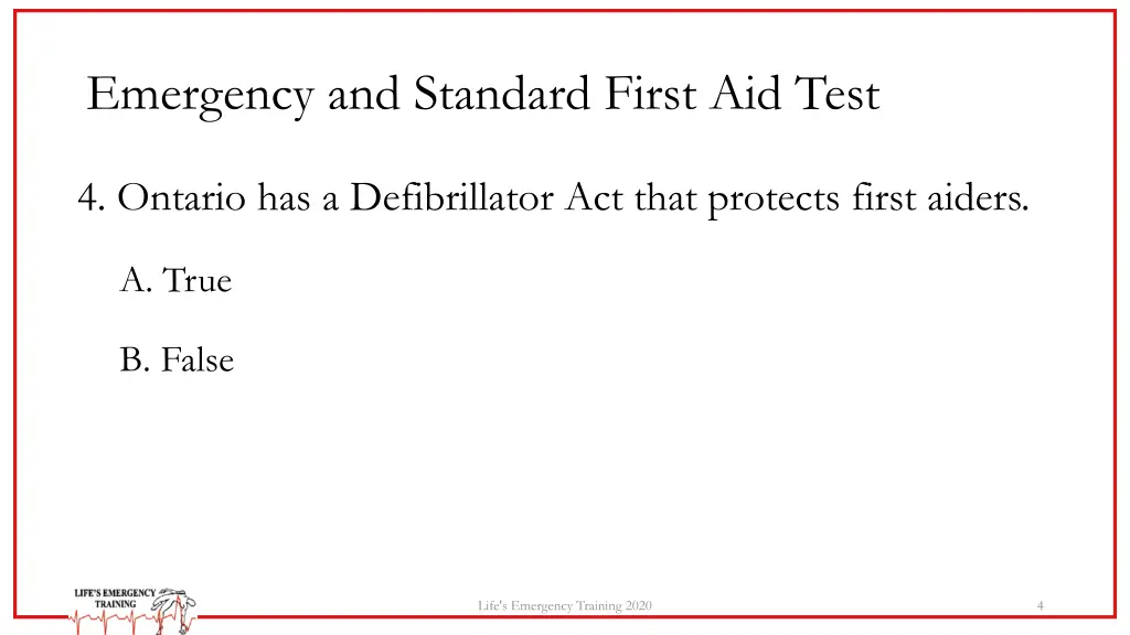 emergency and standard first aid test 3