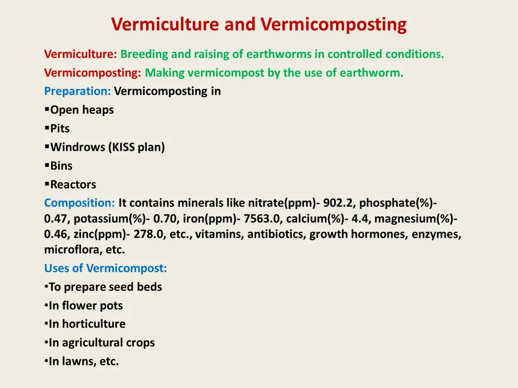 vermiculture and vermicomposting