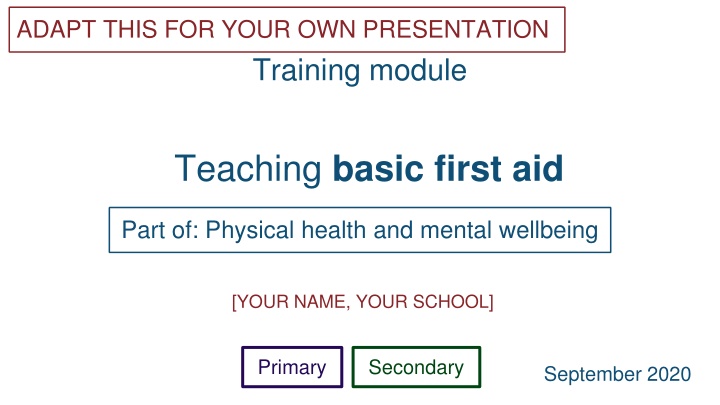 adapt this for your own presentation training