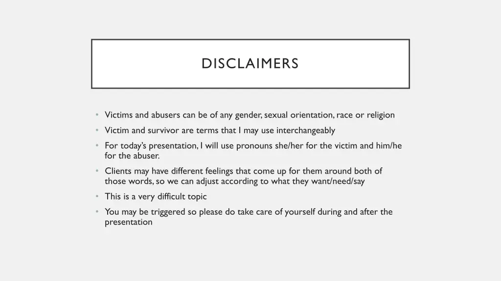 disclaimers