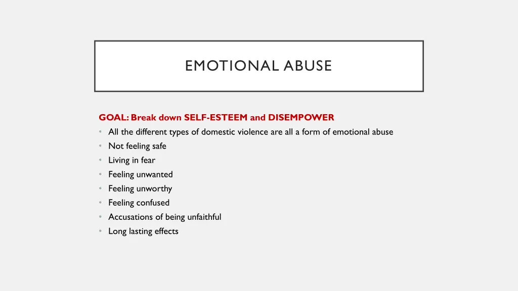 emotional abuse