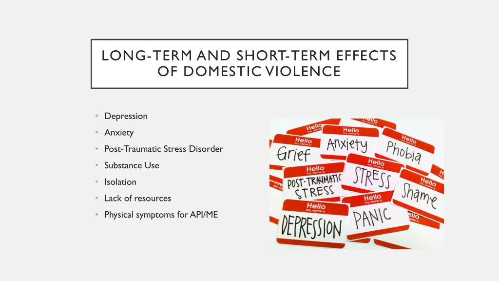 long term and short term effects of domestic