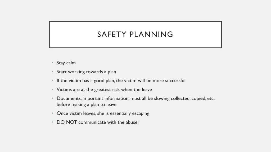 safety planning