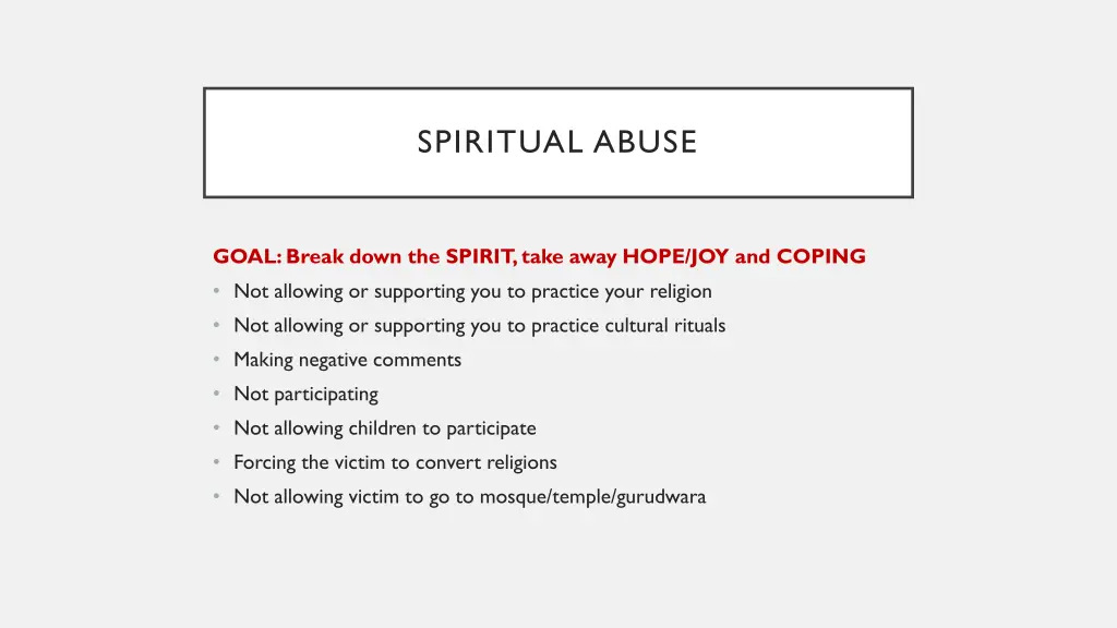 spiritual abuse