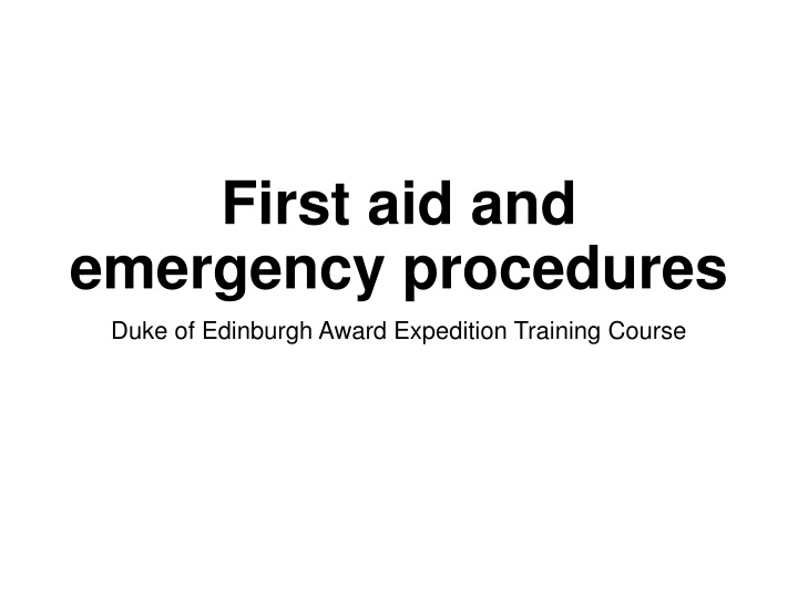 first aid and emergency procedures