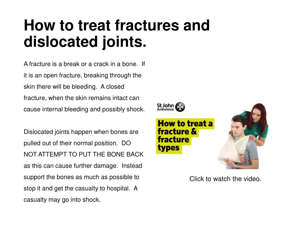 how to treat fractures and dislocated joints