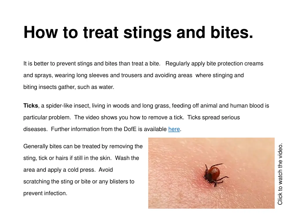 how to treat stings and bites