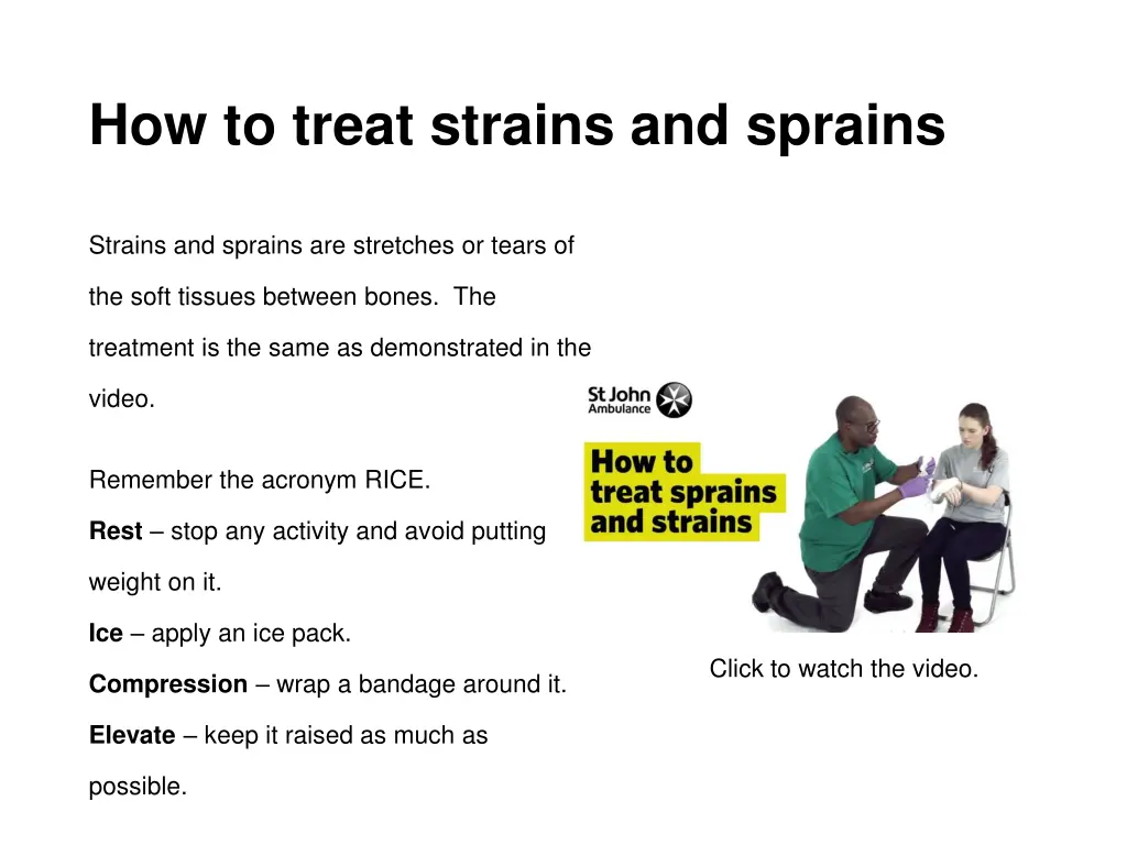 how to treat strains and sprains