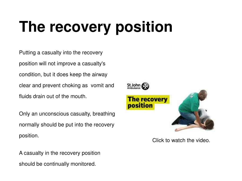 the recovery position