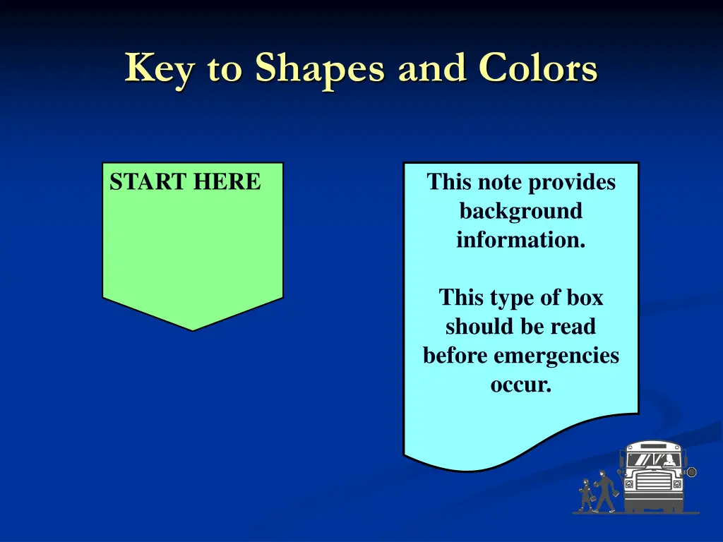 key to shapes and colors