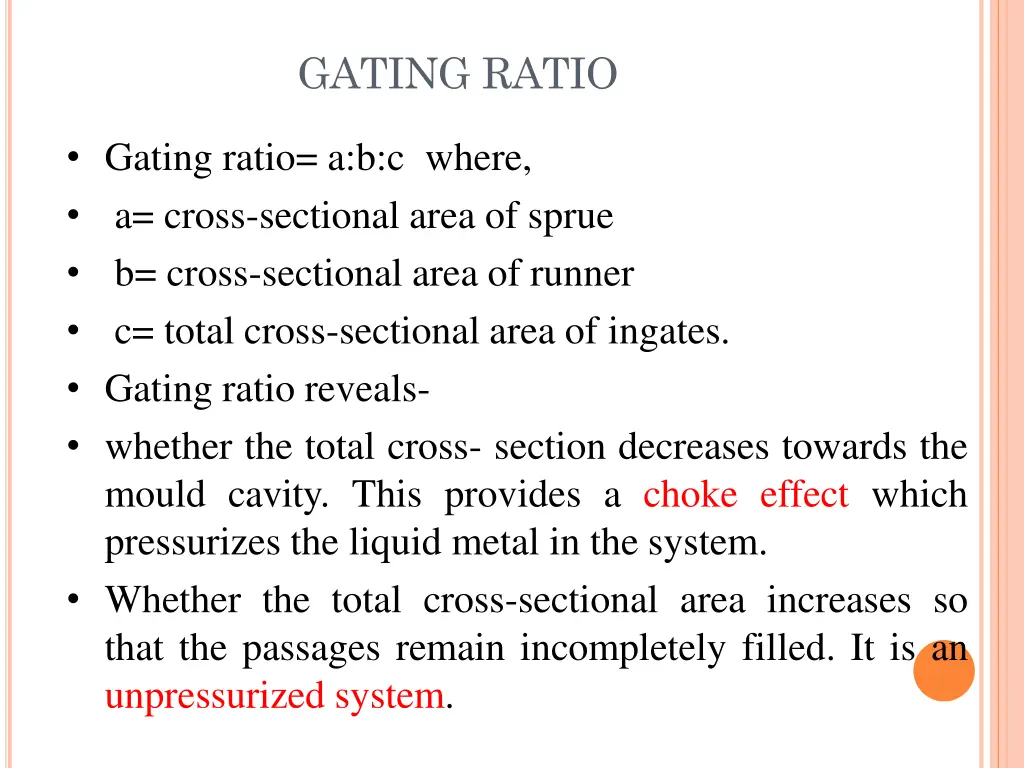 gating ratio