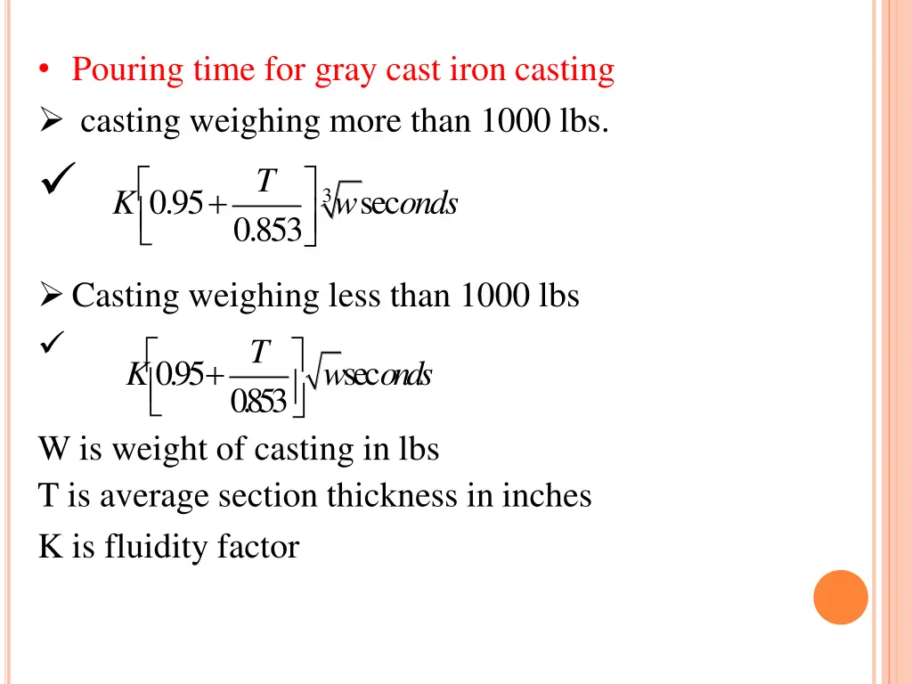 pouring time for gray cast iron casting casting