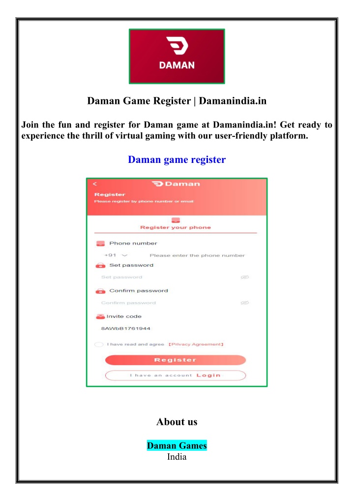 daman game register damanindia in