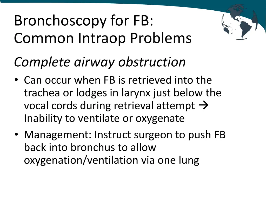 bronchoscopy for fb common intraop problems 1